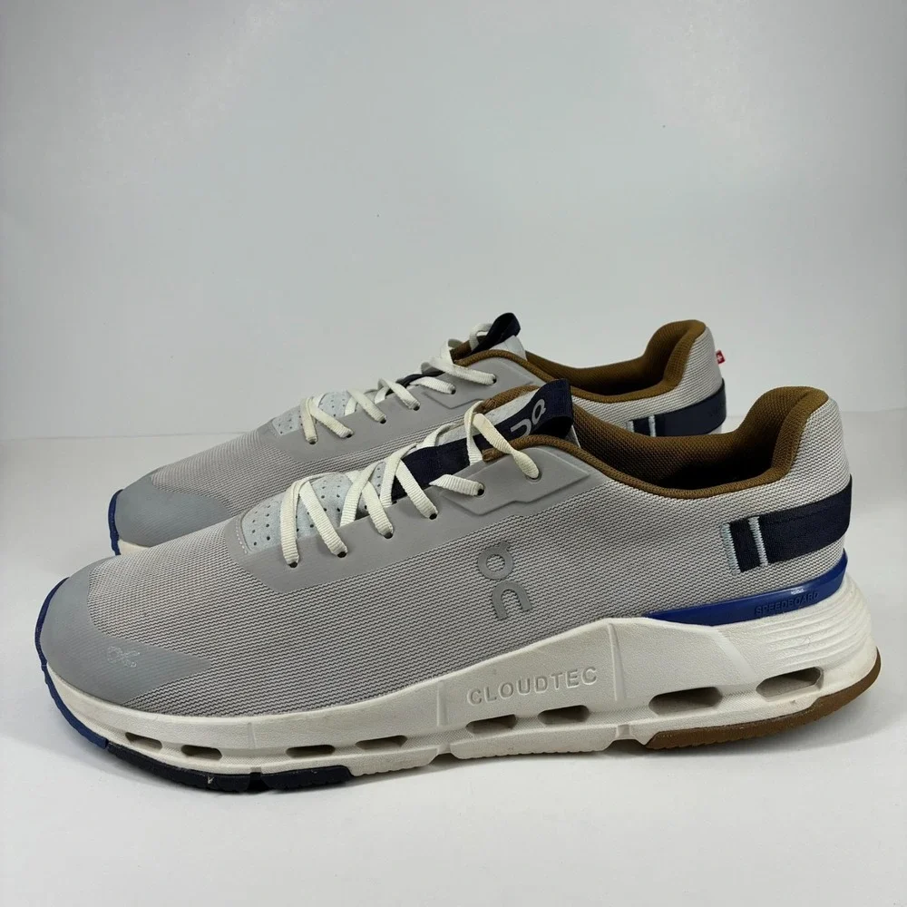 On Cloudnova Form 2 Men's US 12 Silver Heather Gray Mesh Walking Shoes Sneakers